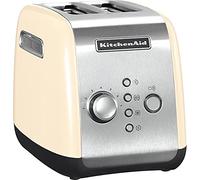 KitchenAid Tostadora 2 Rebanadas, Ranuras Extra Anchas para Bagels y Pan Artesanal, 7 Niveles de Dorado, Funciones Bagel/Descongelar/Recalentar/Mantener Calor 3 Min, Cuerpo Todo Metal, Crema Almendra