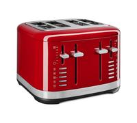 KitchenAid Tostadora 4 Rebanadas, Ranuras Extra Anchas, Controles Duales Independientes, 7 Niveles de Tostado, Funciones Bagel, Descongelar, Recalentar y Más Tiempo, Palanca Alta, Rojo Imperio