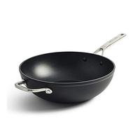KitchenAid Wok Antiadherente de Aluminio Forjado Endurecido, Apto para Todo Tipo de Cocinas, Inducción, Horno y Lavavajillas, 30 cm, Negra