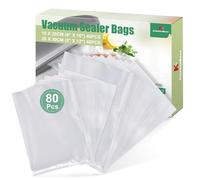 KitchenBoss Bolsa Gofrada Envasado al Vacio 80 Bolsas：Bolsas de Vacío para Alimentos 15x25cm (40) + 20x30 cm (40), Bolsas Vacio Alimentos para Envasadora al vacío, Bolsas para Envasar al Vacio 175 µm