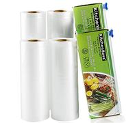 KitchenBoss Bolsas de Vacío para Alimentos, 4 Rolls 15x500 y 20x500cm, Bolsas para Envasar al Vacio, Rollos de Vacío para Alimentos