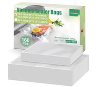 KitchenBoss Bolsas Vacio Alimentos 160 Pcs：Bolsas de Vacío para Alimentos 15x25cm (40) + 20x30 cm (120), Bolsa Gofrada Envasado al Vacio para Envasadora al vacío, Bolsas para Envasar al Vacio 175 µm