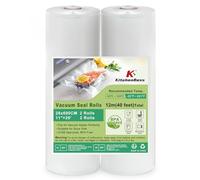 KitchenBoss Bolsas Vacio Alimentos:2 Rollos 28×600cm Bolsas Envasar al Vacio Alimentos, Rollos Envasadora al Vacio para La Conservación de Alimentos, Bolsas Envasar al Vacio Alimentos sin BPA