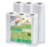 KitchenBoss Bolsas Vacio Alimentos 6 Rollos:20 x 600cm 3 Rollos + 28 x 600cm Rollos 3 Rollos, Rollos Bolsas Vacio Alimentos para Conservación de Alimentos y Sous Vide Cocina, sin BPA