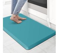 KitchenClouds Alfombra Acolchada antifatiga de 17.3 x 28 Pulgadas, Impermeable, Antideslizante, tapetes cómodos para Cocina, Fregadero de casa, Oficina (Verde)