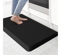 KitchenClouds Tapete de Cocina Acolchado antifatiga, Antideslizante, tapete cómodo para Fregadero y Oficina (17.3 x 28-0.75 Pulgadas, Negro)