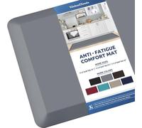 KitchenClouds Tapete de Cocina Acolchado antifatiga de 0.75 Pulgadas, Antideslizante, tapete de pie cómodo para Fregadero y Oficina (17.3 x 60 Pulgadas, Gris)