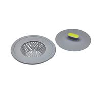 KitchenCraft Colador de plástico 2 en 1 para tapón y fregadero, 11,5 cm (4,5") - Gris / Verde