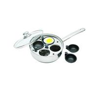 KitchenCraft 4 Egg Poacher Pan in Gift Box, Non Stick and Induction Safe, Stainless Steel, 20.5 cm