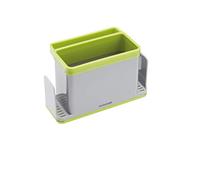 KitchenCraft Ordenador de plástico 4 en 1 para fregadero de cocina, 19,5 x 9,5 x 12 cm (7,5" x 3,5" x 4,5") - Gris / Verde