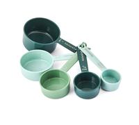 Kitchencraft 5pc measuring cup set, green and blue space saving nestin