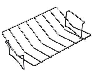 KitchenCraft Bandeja de Rejilla Antiadherente con Forma de V, Evita que la Carne Se Mueva o Se Caiga, 30 x 21 cm - Color Negro