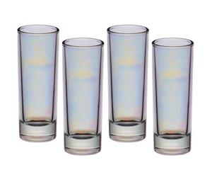 KitchenCraft BarCraft Juego de 4 vasos de Chupito de Efecto Iridiscente Arcoíris de Cristal 60 ml