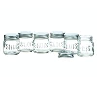 BarCraft Vasos de chupito con Tapa, 60 ml (Juego de 6), Tarros Transparentes, 4.3 cm, 6