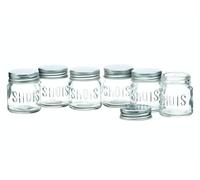 KitchenCraft BarCraft Juego de Vasos de Chupito con forma de Tarro de Conserva con Tapa de Rosca 6 Unidades 60 ml