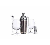 KitchenCraft BarCraft Set de Regalo de Coctelería Incluye Coctelera 400 ml, Cuchara, Vaso Medidor, Cuchillo de Cóctel y 2 Copas