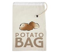 KitchenCraft Bolsa para patatas, Almacenamiento Stay Fresh, Lienzo, Beige, 26 x 38 cm, Blanco