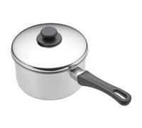 KitchenCraft Cacerola extra profunda de acero inoxidable apta para inducción con tapa, 18 cm (7")