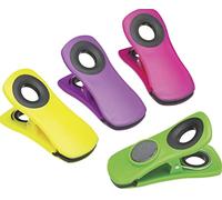 KitchenCraft Chunky Magnetic Bag Clips/Memo Holders - Assorted Colours (Set of 4)