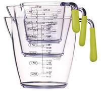KitchenCraft Colourworks Juego de 3 Jarras Medidoras de Precisión Policarbonato 200 ml 400 ml 900 ml Verde
