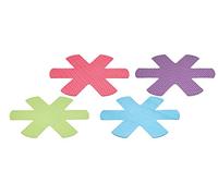 Colourworks Protectores antiarañazos para sartén, 38 cm, Colores Brillantes (Paquete de 4), Poliéster, Multicolor, 35 x 1 x 39.5 cm, 4