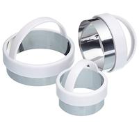 KitchenCraft Juego de cortadores de repostería de 3 piezas,redondos,con borde liso,ideales para bollos,galletas,pasteles de carne y mucho más, acero inoxidable/plástico,tamaños surtidos,plateado