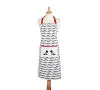 KitchenCraft - Delantal de Cocina "Westie", 100% Algodón con Correas Ajustables, Amarillo/Gris/Blanco