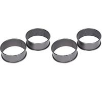 KitchenCraft Egg Rings for Frying or Poaching Eggs, Omelettes and Mini Pancakes, Non Stick Metal, Set of 2 (Paquete de 2)