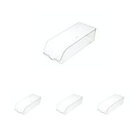 KitchenCraft Fridge-Safe Plastic Drinks Can Storage Box, 34.5 x 14 x 9.5 cm (13.5" x 5.5" x 3.5") - Transparent (Paquete de 4)