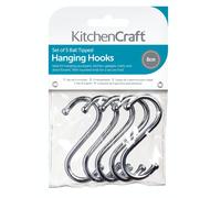 KitchenCraft Ganchos en S, metal cromado, mediano (8 cm), paquete de 5