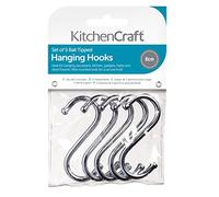 KitchenCraft Ganchos en S, metal cromado, mediano (8 cm), paquete de 5