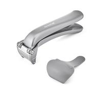 KitchenCraft Garlic Press, Easy-Clean 360° Opening Mincer and Press for Garlic Cloves, Durable Heat-Resistant Metal & Silicone, Kitchen Gadget for Cooking and Meal Prep, Dishwasher Safe