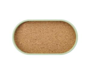 KitchenCraft Idilica Bandeja Ovalada para Servir con Base de Chapa de Corcho, Bandeja de presentación para Aperitivos, postres, Galletas, té y café 38 x 2cm