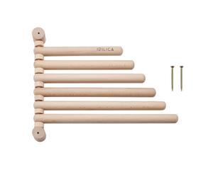 Kitchencraft idilica estante de pared de 6 raíles de madera de haya,