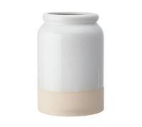 KitchenCraft Idilica Porta Utensilios de Gres, Organizador de Utensilios en Crema con Base sin Esmaltar para Utensilios de Cocina y Decoración del Hogar, 18cm