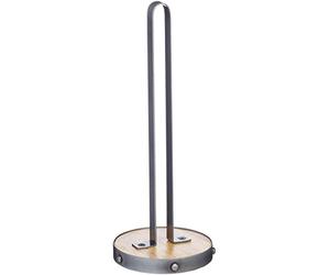 KitchenCraft Industrial Kitchen Metal / Wooden Kitchen Roll Holder, 31 cm (12")