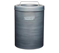 KitchenCraft Industrial Kitchen Vintage-Style Metal Bread Bin, 23 x 23 x 34.5 cm (9" x 9" x 13.5") - Grey