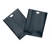 KitchenCraft - Juego de 2 Bolsas Reutilizables para Sándwiches, Revestimiento Antiadherente, Plástico, Color Negro, 20,5 x 14,5 cm
