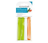 KitchenCraft Pinzas de plástico multiusos para bolsas de comida, 11 cm (paquete de 4)