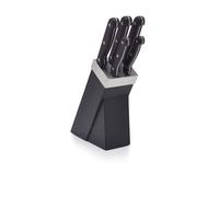 KitchenCraft Juego de 5 Cuchillos de Cocina con Soporte de Acero Inoxidable, 3 x 20 cm, 1 x 12,5 cm y 1 x 7,5 cm
