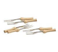 KitchenCraft Juego de 6 brochetas de mazorca de maíz con asas de madera, acero inoxidable, 9,5 cm