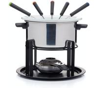 KitchenCraft Juego de fondue en acero inoxidable plateado y negro.