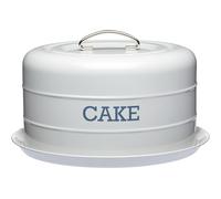 KitchenCraft Living Nostalgia Lata para Tartas, Lata hermética para tartas / Cúpula para tartas, 28,5 x 18 cm - Gris francés