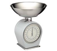 KitchenCraft Living Nostalgia Balanza Mecánica de Cocina, Balanza Tradicional de Inspiración Vintage, Accesorios para Hornear y Cocinar, 4 kg (8 lbs) - Gris Francés