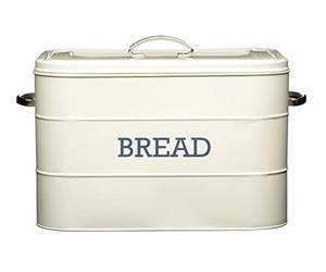Kitchencraft Living Nostalgia Large Metal Bread Box Bin, Antique Cream