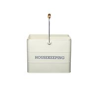 KitchenCraft Living Nostalgia Cubo de limpieza de metal, 33 x 21 x 26 cm - Crema antiguo