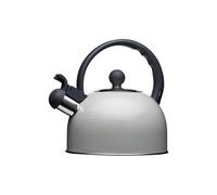 KitchenCraft Living Nostalgia Hervidor de agua silbante, para placa de inducción, 10 años de garantía KitchenCraft, Metal, 1.3L, Gris francés