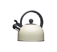 KitchenCraft Living Nostalgia Tetera Vintage con Silbadora, Calentador de Agua para Cocinas de Inducción y Eléctricas; 1.4L, Metálica, 18 x 21.5 x 21 cm - Color Crema