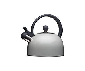 KitchenCraft Living Nostalgia Tetera Vintage con Silbadora, Calentador de Agua para Cocinas de Inducción y Eléctricas; 1.4L, Metálica, 18 x 21.5 x 21 cm - Color Gris Francés