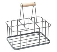 KitchenCraft Living Nostalgia Wire Metal Milk Crate/Bottle Carrier, 29 x 20 x 13 cm - Grey